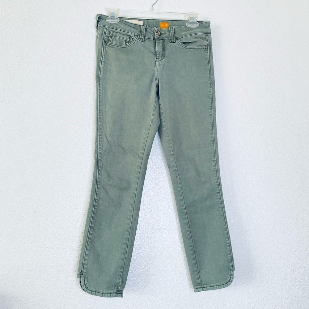 🍓 Anthropologie Pilcro And The Letterpress Fit STET Green Crop Jeans Size 26